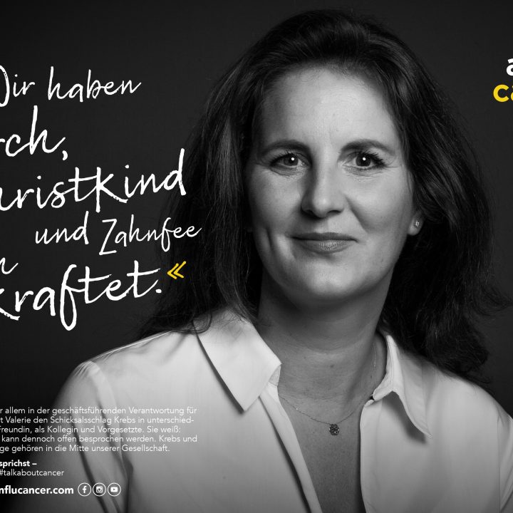 Kurvenkratzer Journey Kurvenkratzer_talk_about_cancer_Kampagne_Sujet_Valerie_Höllinger_Wir_haben_Storch_Christkind_und_Zahnfee_auch_verkraftet