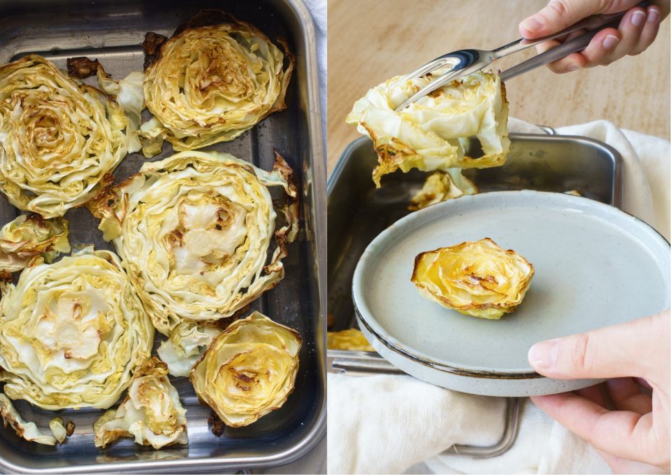 Fitnesskultur Weisskohl Scheiben Gebacken Collage