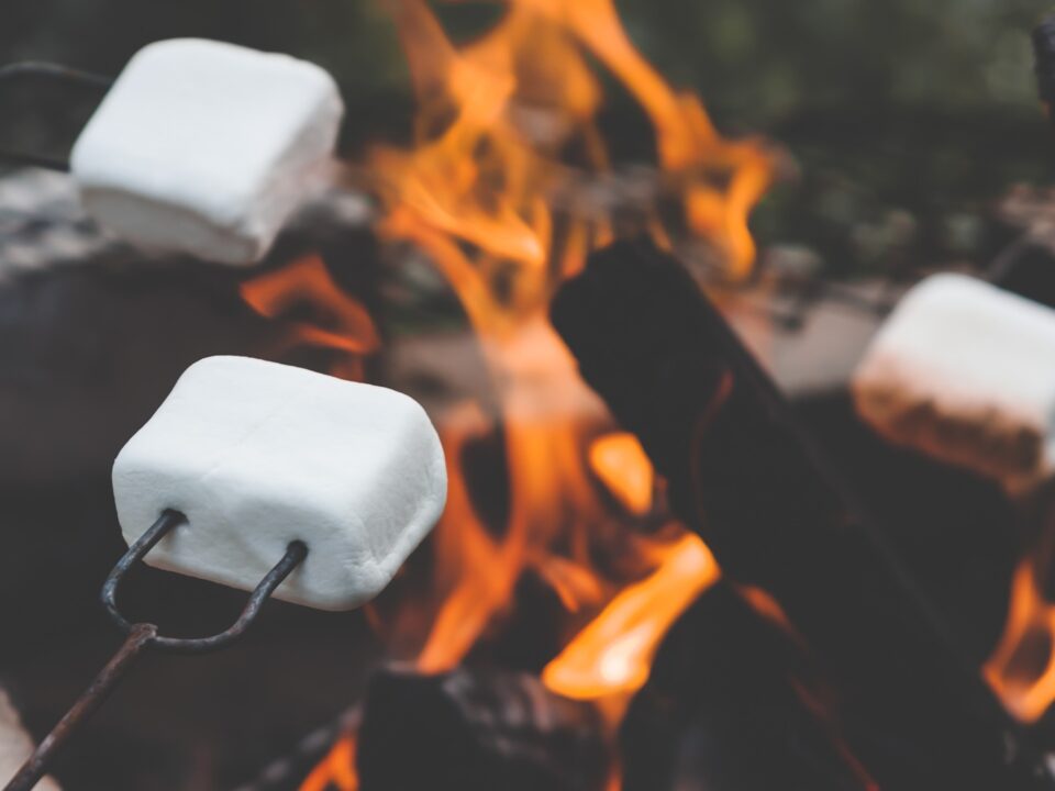 Marshmallow über Feuer