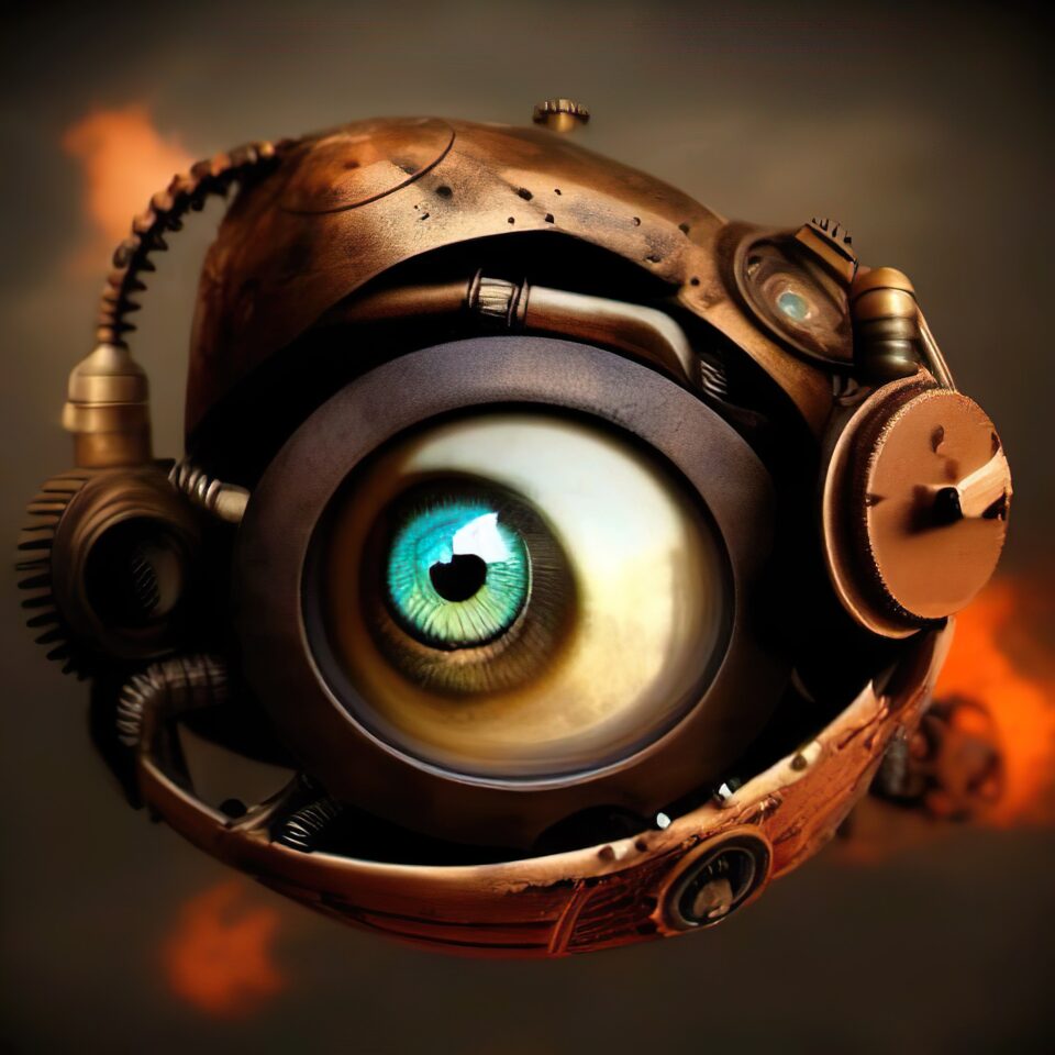 Auge in Steampunkgebilde